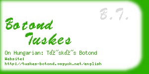 botond tuskes business card